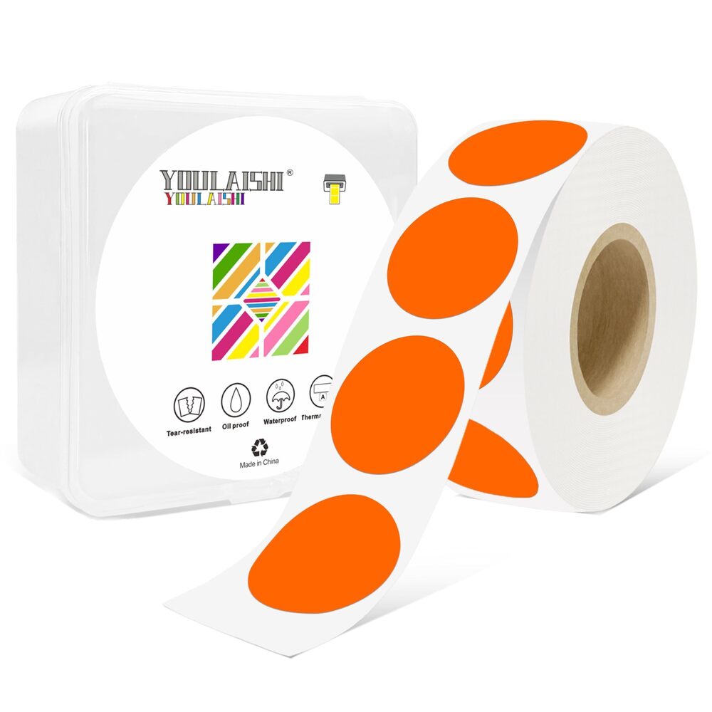 9340 1 Inch Circle Dot Stickers 1000 PCS Color Coding Thermal Labels Dots